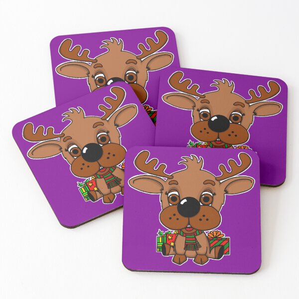 Item preview, "Rein The Christmas Reindeer" | Purple Background designed and sold by LiseHoltArt.
