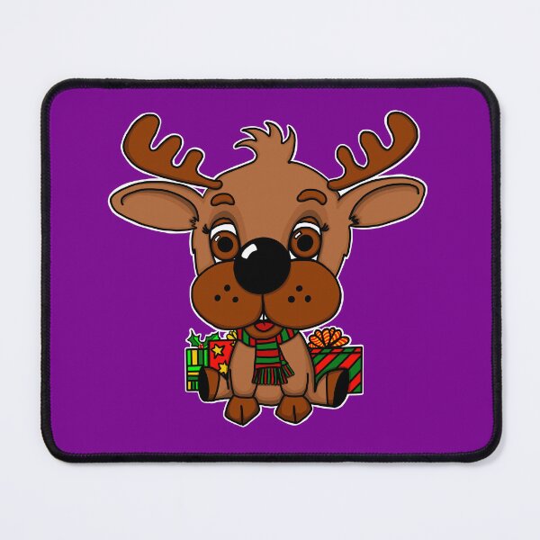 Item preview, "Rein The Christmas Reindeer" | Purple Background designed and sold by LiseHoltArt.