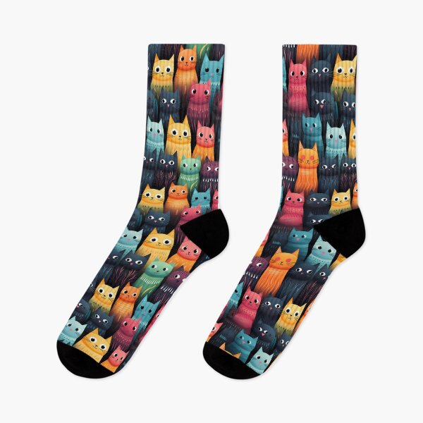 Item preview, Cat doodle cat seamless patterns  designed and sold by Paint U by Krisanee.
