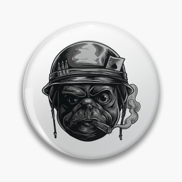 Item preview, pug soldier helmet, pug soldier vape, black pug soldier designed and sold by GreyStanzione1.