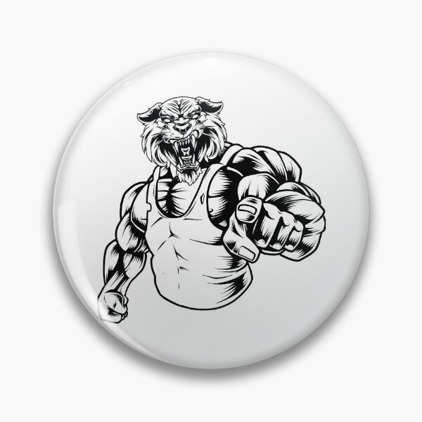 Item preview, Strong tiger, Gym tiger, black and white muscle tiger designed and sold by GreyStanzione1.