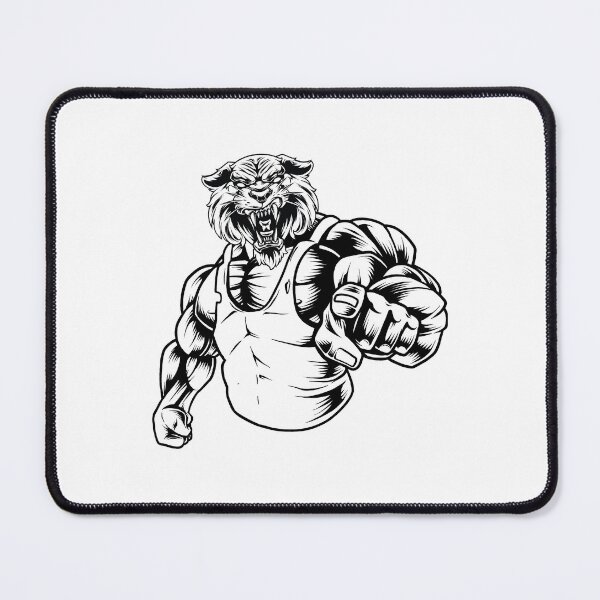 Item preview, Strong tiger, Gym tiger, black and white muscle tiger designed and sold by GreyStanzione1.