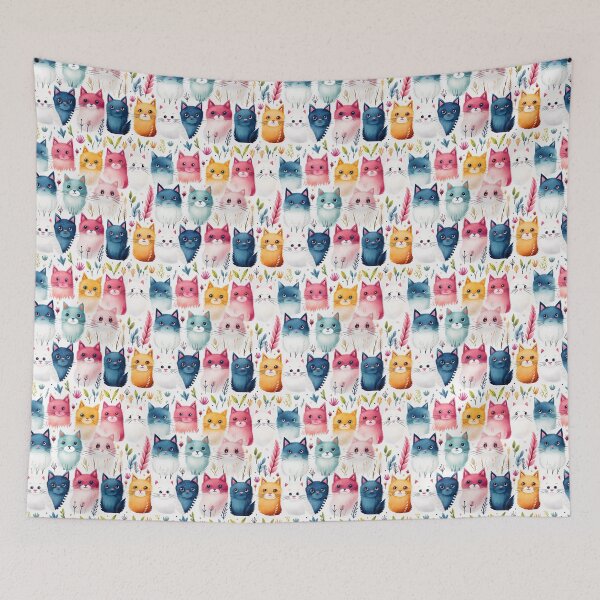 Item preview, Cute cat seamless patterns  designed and sold by Paint U by Krisanee.