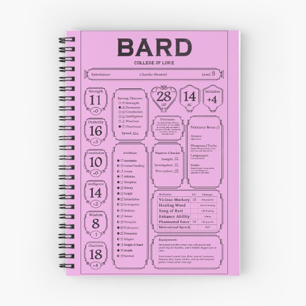 Item preview, D&D Character Shirt - The Glorious Bard (black) designed and sold by EmeraldStorm404.