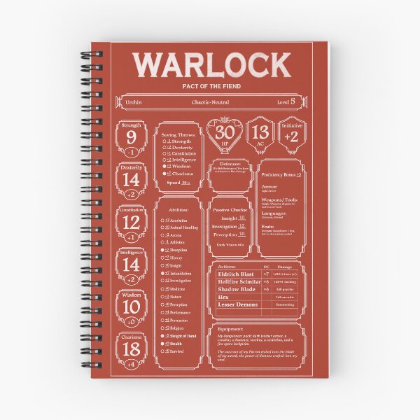 Item preview, D&D Character Shirt - The Warlock Pact (white) designed and sold by EmeraldStorm404.