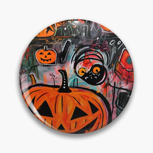 Artikelvorschau, Geheimnisvolles Halloween: Spukhäuser und Kürbisse im modernen abstrakten Stil entworfen und verkauft von OlfactoART Studio.