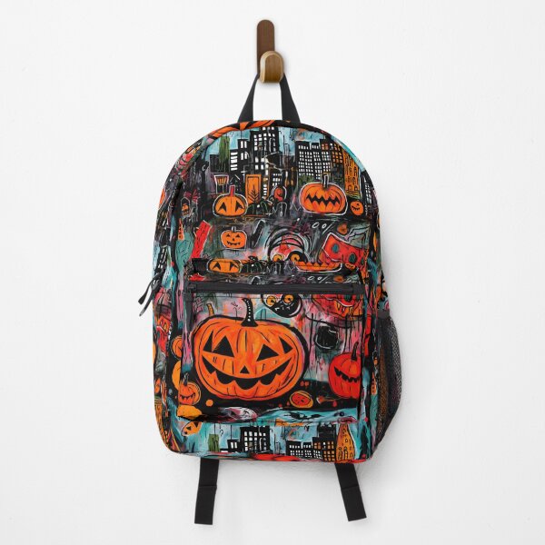 Item preview, Mysterious Halloween: Haunted Houses and Pumpkins in Modern Abstract Styles designed and sold by OlfactoART Studio.