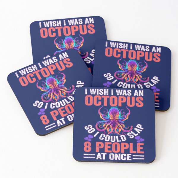 Item preview, I wish I was an octopus so I could slap 8 people at once. Funny neon octopus. designed and sold by JoyOfHopeStore.