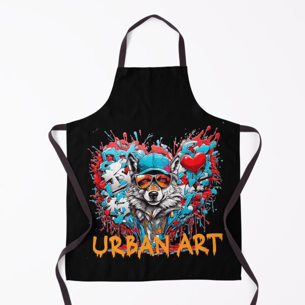 Item preview, Urban heart graffiti with wolf designed and sold by PETS ABC.
