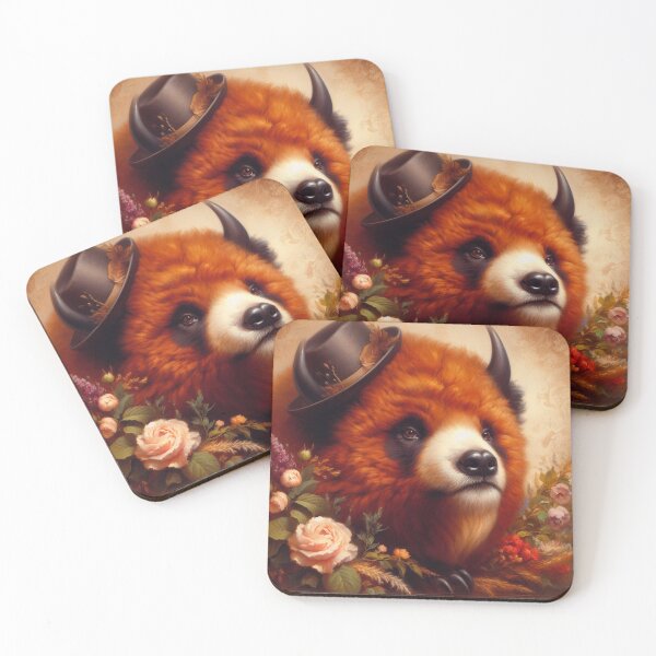 Item preview, Bison Red Panda, Romantic Realism designed and sold by ComputerContent.