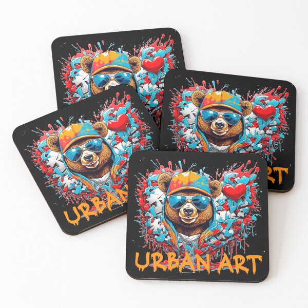 Item preview, Urban heart graffiti with bear designed and sold by PETS ABC.