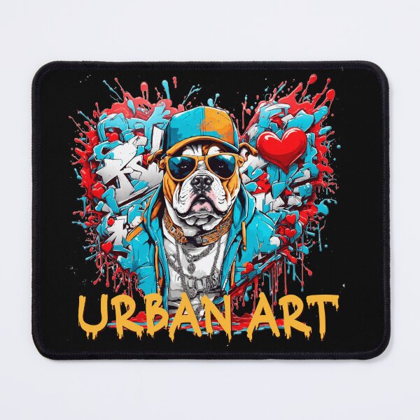 Item preview, Urban heart graffiti with bulldog designed and sold by PETS ABC.