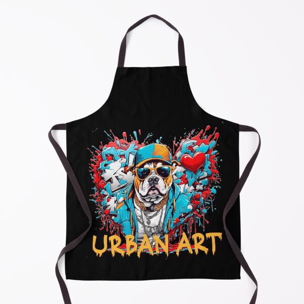 Item preview, Urban heart graffiti with bulldog designed and sold by PETS ABC.