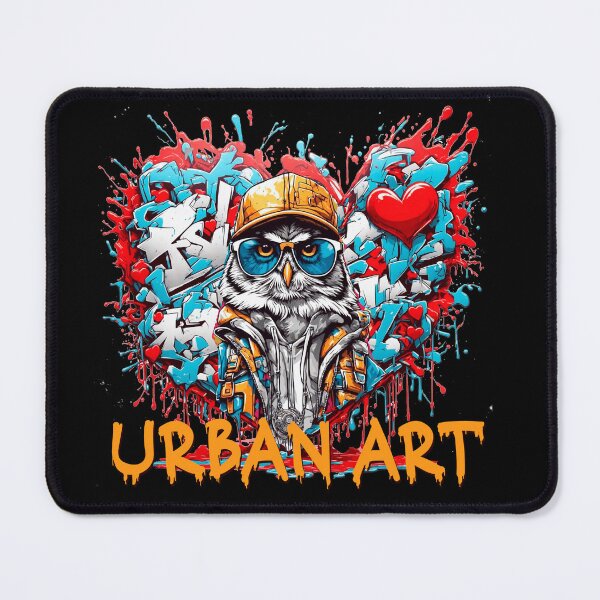 Item preview, Urban heart graffiti with owl designed and sold by PETS ABC.