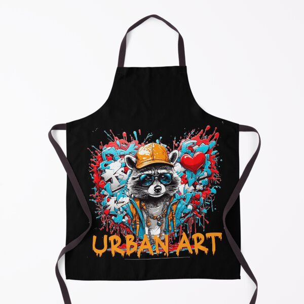 Item preview, Urban heart graffiti with raccoon designed and sold by PETS ABC.