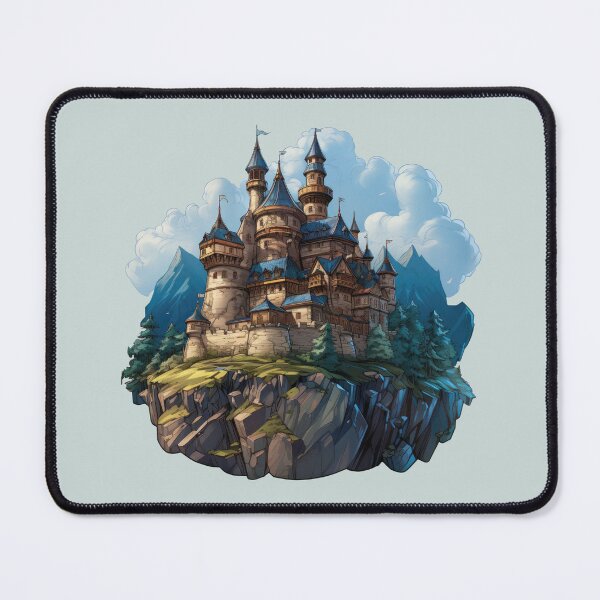 Item preview, Mountain Fortress Castle, Majestic Landscape Illustration designed and sold by kualio.