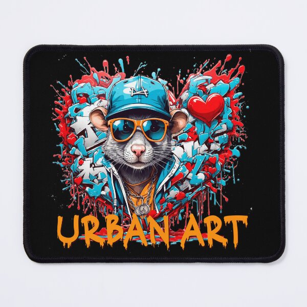 Item preview, Urban heart graffiti with rat designed and sold by PETS ABC.
