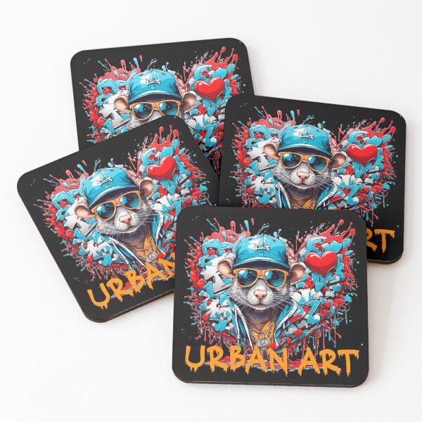 Item preview, Urban heart graffiti with rat designed and sold by PETS ABC.