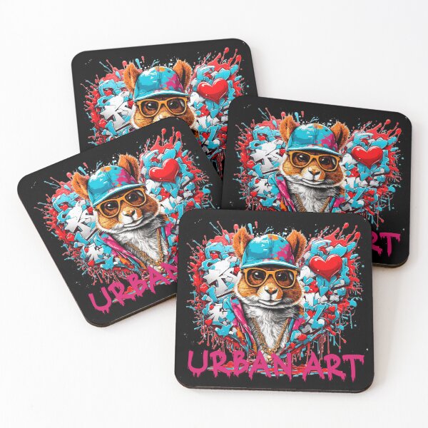 Item preview, Urban heart graffiti with squirrel designed and sold by PETS ABC.