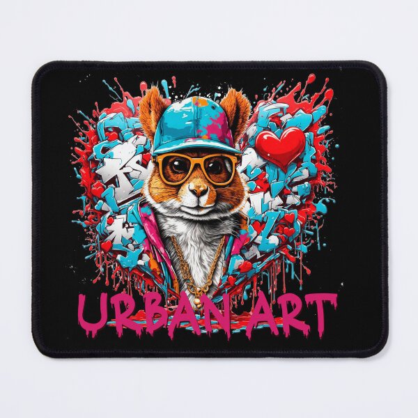 Item preview, Urban heart graffiti with squirrel designed and sold by PETS ABC.
