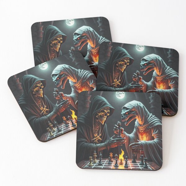 Item preview, Grim Chess: A Majestic Battle Under the Moonlight designed and sold by THEVOICE-AI.