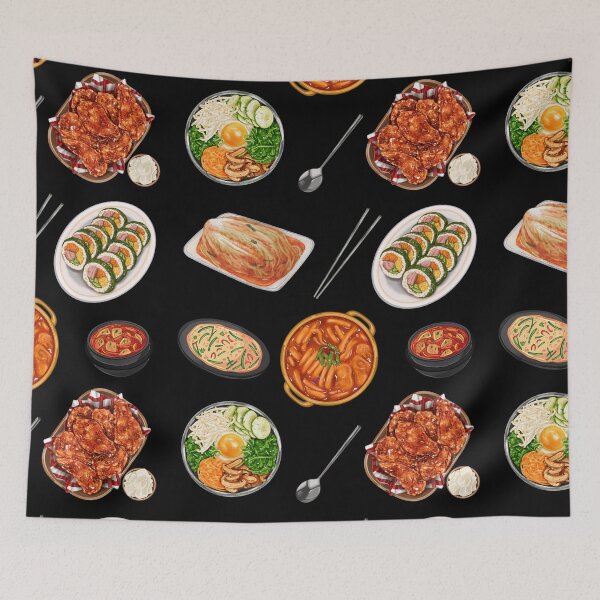 Item preview, Korean Food Set - K Food - Kimchi, Bibimbap, Tteokbokki, Korean Fried Chicken designed and sold by patternjp.