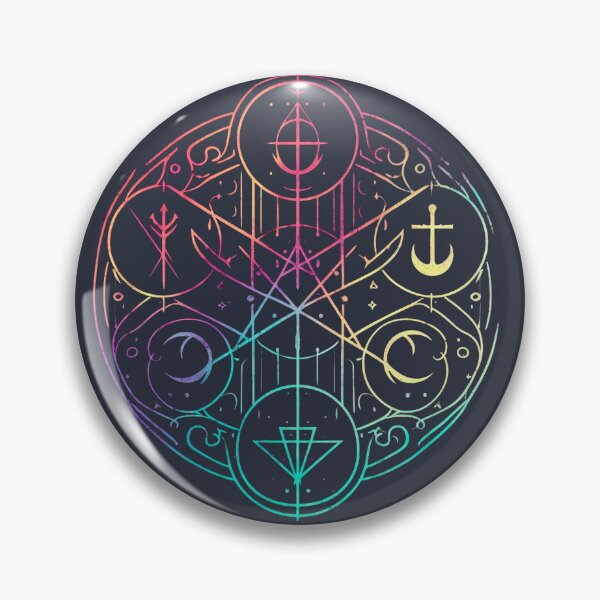 Item preview, Gradient colors pentacle estilized with magical symbols designed and sold by Wicc-a.