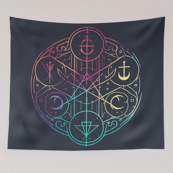 Item preview, Gradient colors pentacle estilized with magical symbols designed and sold by Wicc-a.