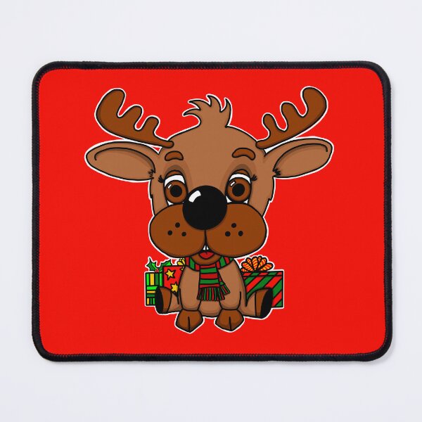 Item preview, "Rein The Christmas Reindeer" | Red Background designed and sold by LiseHoltArt.