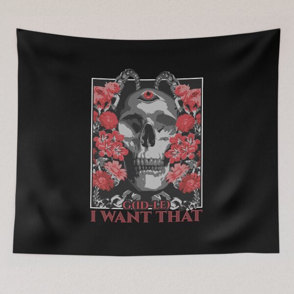 Item preview, (G)I-dle Heat I want that skull typography text graphic | Morcaworks designed and sold by Morcawork.