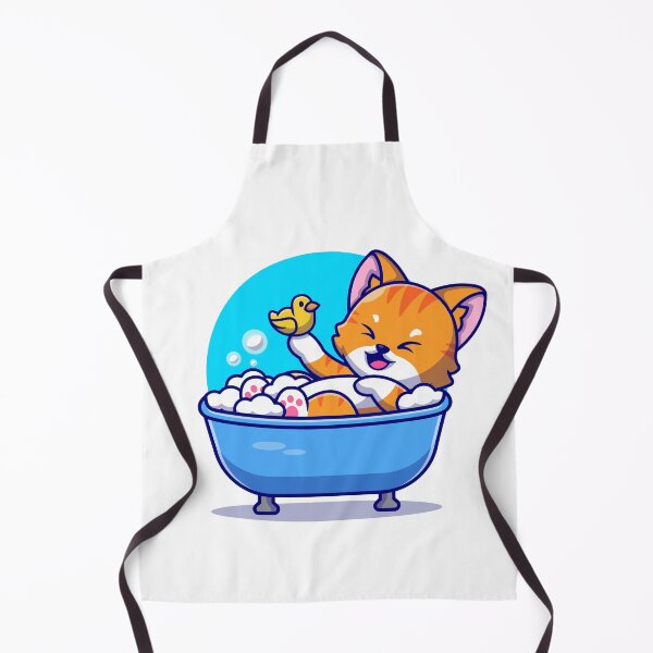 Item preview, Cute Cat in Bath Tub with Duck Toys Cartoon Icon Illustration designed and sold by hjian8219.
