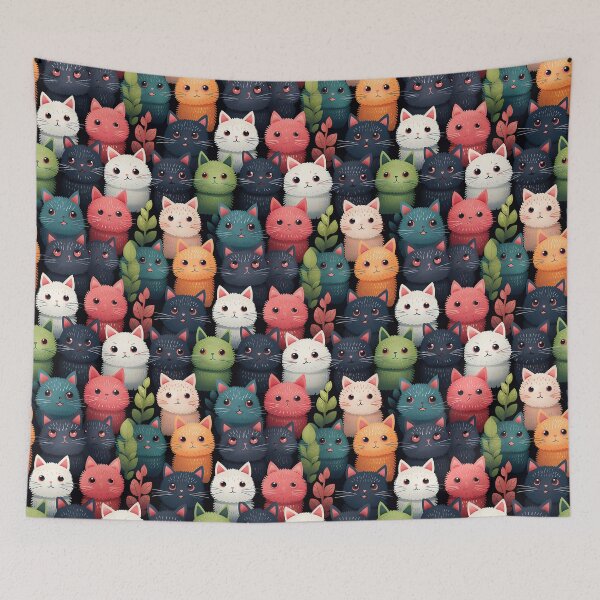 Item preview, Cute Cat seamless doodle cats seamless patterns  designed and sold by Paint U by Krisanee.