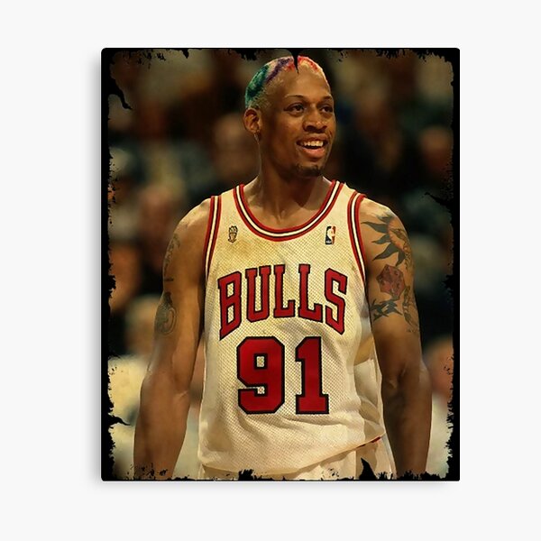 Dennis Rodman Chicago Bulls Player Photo Homage Tee - Faded Black -  Throwback
