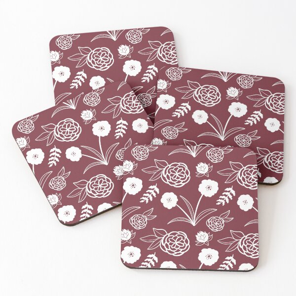 Item preview, Berry Red Floral Pattern designed and sold by makell-creates.