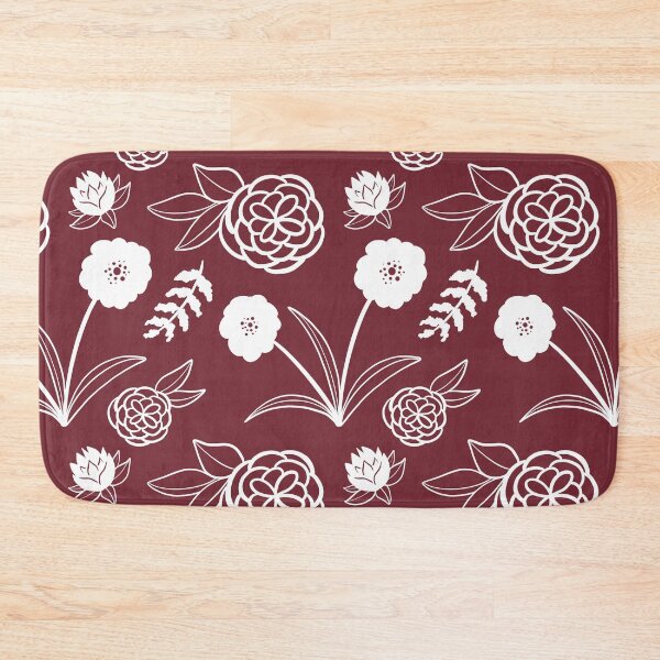 Item preview, Berry Red Floral Pattern designed and sold by makell-creates.
