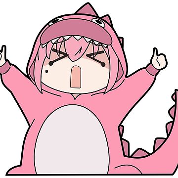 Aperçu de l'œuvre Bocchi Le Rocher ! Autocollant de réaction Bocchi : Godzilla Bocchi de YuePrints