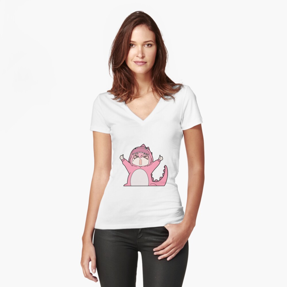 Aperçu de l'œuvre T-shirt moulant col V créée et vendue par YuePrints.