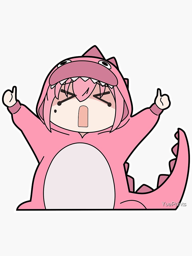 Aperçu 3 sur 3. Sticker avec l'œuvre Bocchi Le Rocher ! Autocollant de réaction Bocchi : Godzilla Bocchi créée et vendue par YuePrints.
