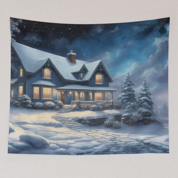 Item preview, HOUSE IN A WINTER NIGHT designed and sold by SimpleWallArt.