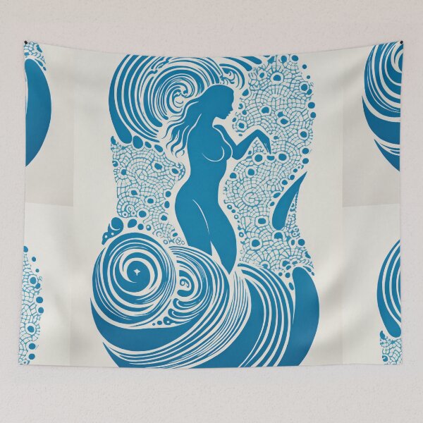 Item preview, Harmonious Mantas and Watercolors: An Asian-inspired Abstraction designed and sold by Piotrek0001.