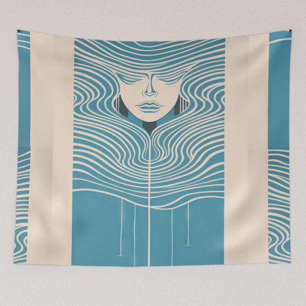 Item preview, Harmonious Mantas and Watercolors: An Asian-inspired Abstraction designed and sold by Piotrek0001.