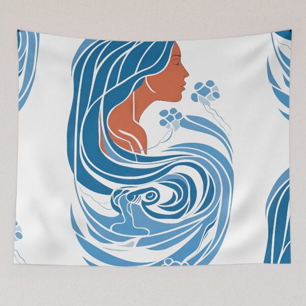 Item preview, Harmonious Mantas and Watercolors: An Asian-inspired Abstraction designed and sold by Piotrek0001.