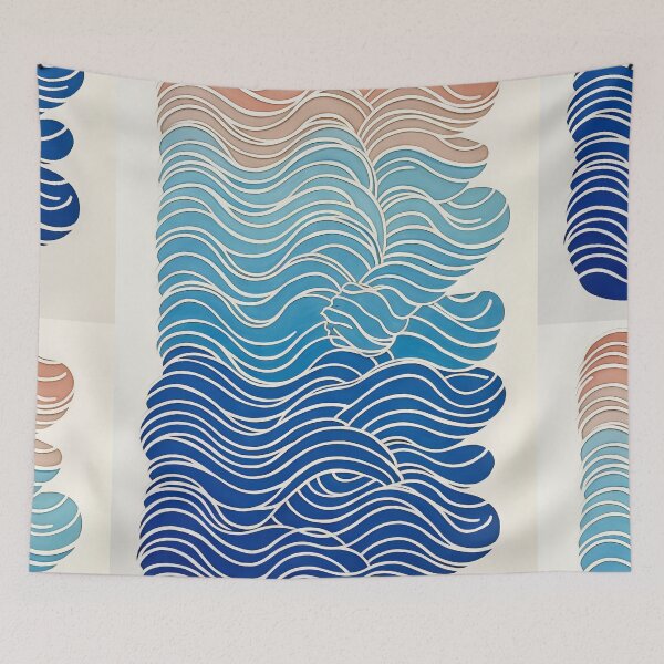 Item preview, Harmonious Mantas and Watercolors: An Asian-inspired Abstraction designed and sold by Piotrek0001.