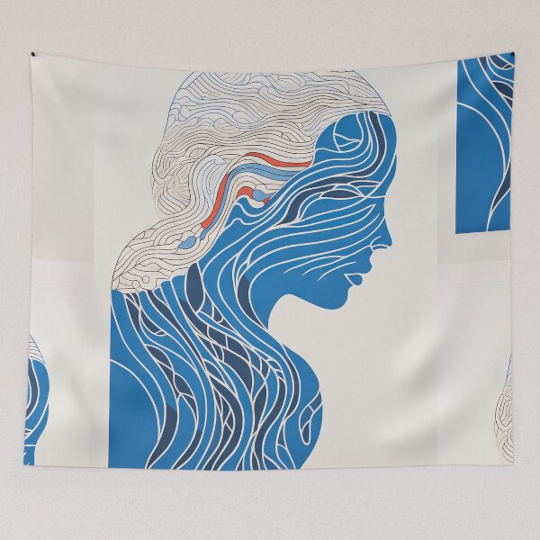 Item preview, Harmonious Mantas and Watercolors: An Asian-inspired Abstraction designed and sold by Piotrek0001.