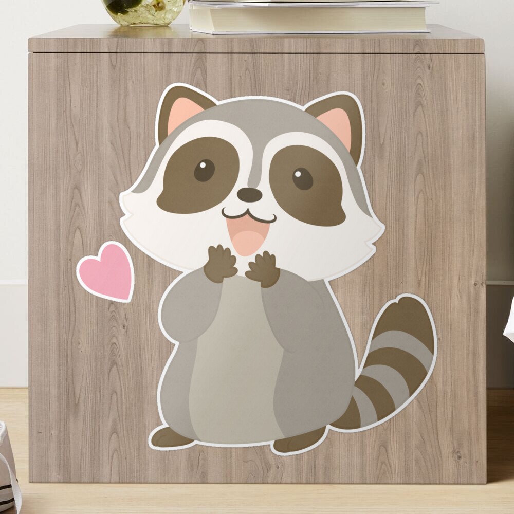 Raccoon Heart Vinyl Sticker — Amy Richards Illustration