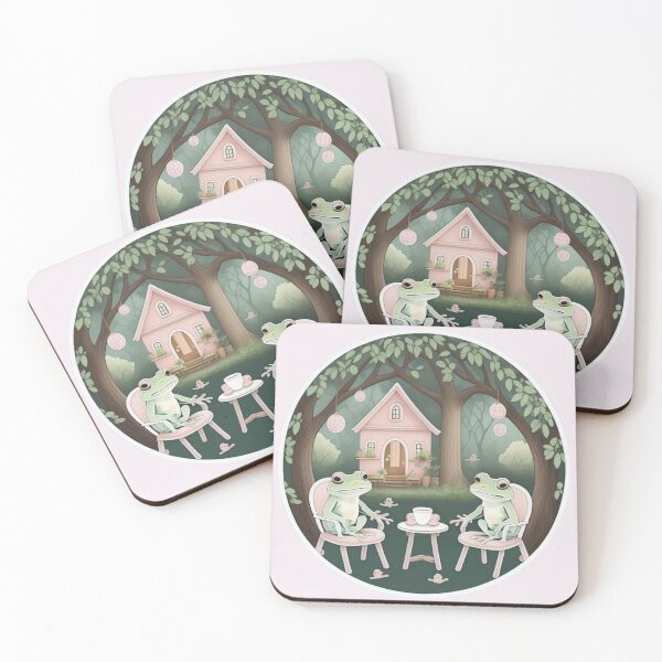 Item preview, White tree frogs tea party designed and sold by WildStudiio.