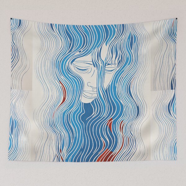 Item preview, Harmonious Mantas and Watercolors: An Asian-inspired Abstraction designed and sold by Piotrek0001.