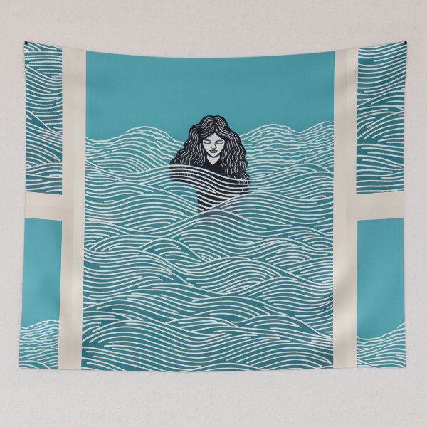 Item preview, Harmonious Mantas and Watercolors: An Asian-inspired Abstraction designed and sold by Piotrek0001.