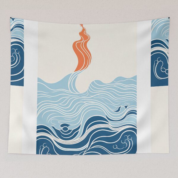 Item preview, Harmonious Mantas and Watercolors: An Asian-inspired Abstraction designed and sold by Piotrek0001.