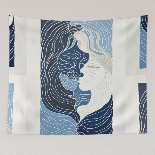 Item preview, Harmonious Mantas and Watercolors: An Asian-inspired Abstraction designed and sold by Piotrek0001.